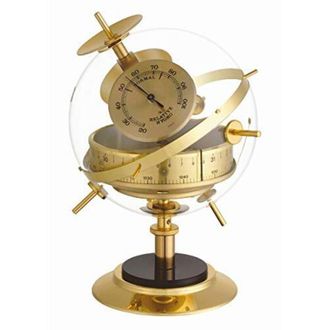 TFA Dostmann Stazione Meteo analogica Sputnik, 20.2047.52, con termometro, igrometro e barometro, Realizzata a Mano, per previsioni Meteo, Made in Germany, Ottone