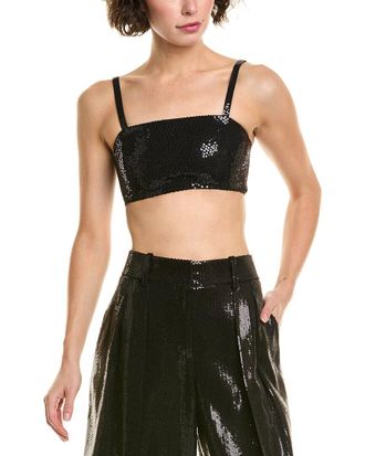 Michael Kors Embroidered Silk-Blend Bra Top