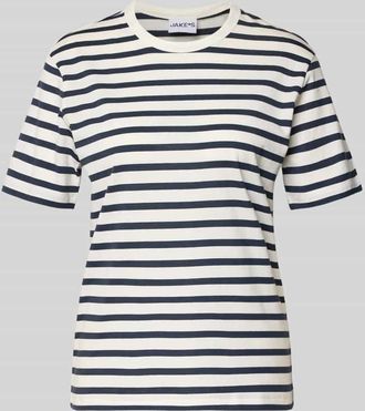 Jake*s Casual T-Shirt mit Rundhalsausschnitt in Dunkelblau, Gr&ouml;&szlig;e XXL