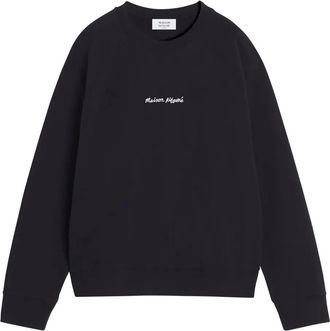Maison Kitsuné Felpa con logo ricamato e maniche raglan - Nero