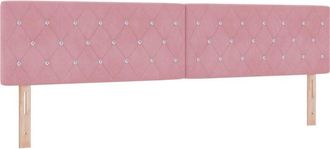 vidaXL Led Headboard with led Strip Lights Argyle Pink 100 cm Velvet Vidaxl