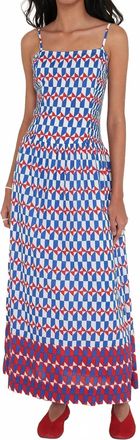 Banjanan Maisie Midi Dress In Nautical Scarlett