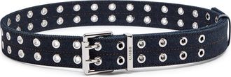 Ganni Eyelet-embellished Denim Belt - Navy - XS/S (UK6-8 /xs)