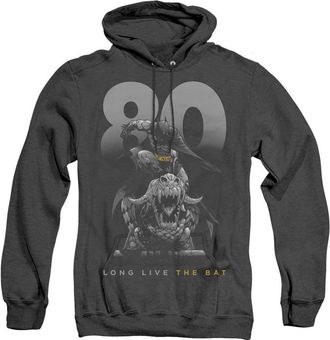 Gildan Batman Big 80 Adult Heather Hoodie / Hooded Sweatshirt