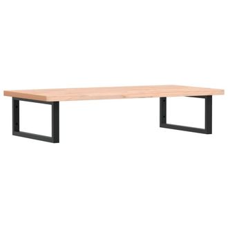 Berkfield Home Basin Shelf Wall Mounted Steel & Solid Wood Beech in Brown