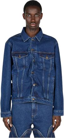 Y / Project Denim Jackets, male, Blue, Size: L Wire Denim Jacket