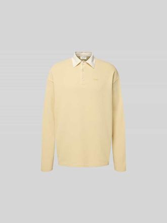 For&eacute;t Relaxed Fit Sweatshirt mit Polokragen in Sand, Gr&ouml;&szlig;e XL