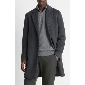 Vince Classic Wool Blend Coat in H Charcoal at Nordstrom, Size Xx-Large