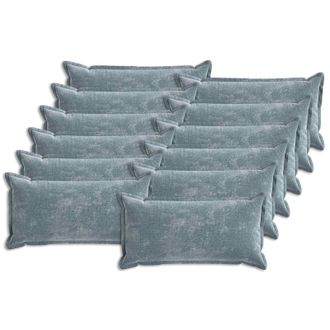 vidaXL Federa 12 Pz Houten Azzurro 40 X 80 Cm Tessuto Chenille Vidaxl