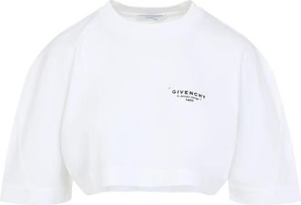 Givenchy Tops, Dames, Wit, S, Katoen, Wit T-shirt Klassieke Stijl