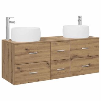 vidaXL Juego De Muebles De Ba&ntilde;o 3 Uds. Roble Artisan Vidaxl