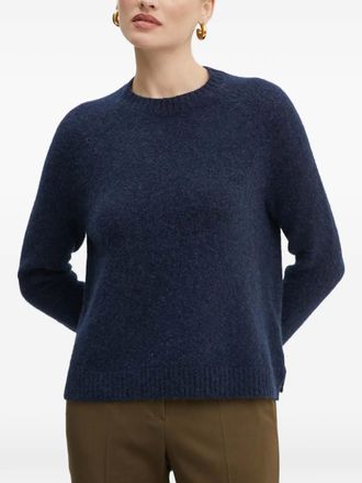 BOSS logo knitted sweater - women - Fabric - L - Blue