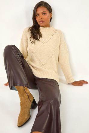 Roman Faux Leather Wide Leg Crop Trousers