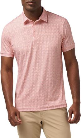 Mizzen+Main Versa Trim Fit Horseshoe Print Performance Polo in Burnt Orange Lucky Toss at Nordstrom, Size Xx-Large