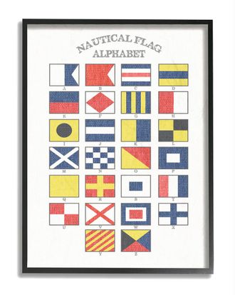 Stupell Industries Nautical Flag Alphabet Framed Art