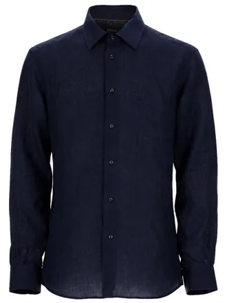 HUGO BOSS L-Hays-Kentw-C Long-Sleeve Tailored Linen Shirt
