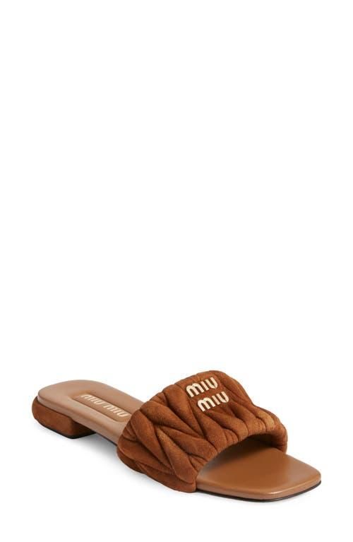 【関税込み】miu miu MATELASSE SUEDE SLIDES Miu Miu Matelassé Suede Slides | Green | FARFETCH BH