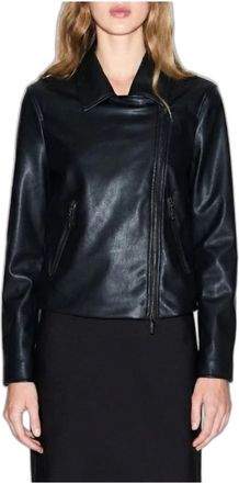 A|X Armani Exchange Synthetisch leren jack - Dames - Jassen - Zwart - Maat: L Synthetisch