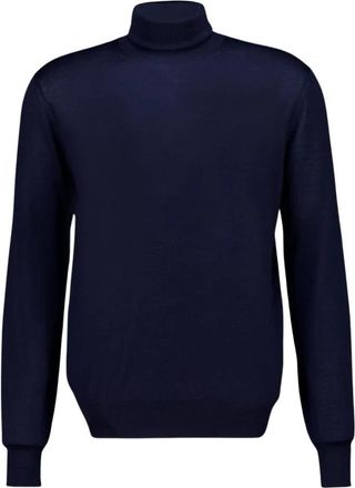 Saint Laurent Wool-Cashmere Turtleneck - Heren - Coltruien - Blauw - XL - Wol - Truien & Vesten