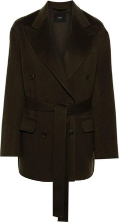Joseph double-breasted blazer - women - Wool/Polyester/Silk - 38 - Green