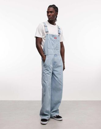 Dickies Dickies - Salopette classica in denim azzurro-Blu
