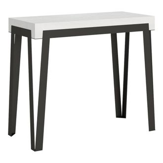 Itamoby Consola extensible 90x40/196 cm efecto madera fresno blanco, hierro