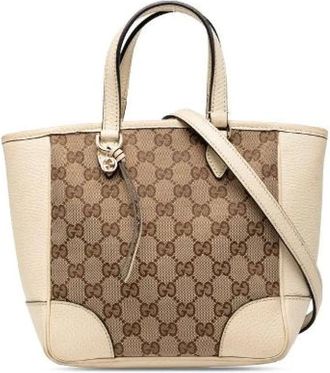 Gucci Pre-owned Handbags, female, Beige, Size: ONE SIZE Pre-owned Vintage Canvas Handbag
