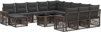 vidaXL Conjunto De Sof&aacute;s De Jard&iacute;n 13 Uds. Gris Y Gris Oscuro Vidaxl