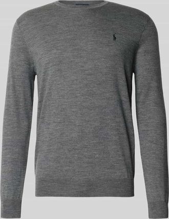 Polo Ralph Lauren Strickpullover aus Merinowolle in Hellgrau, Größe XXL