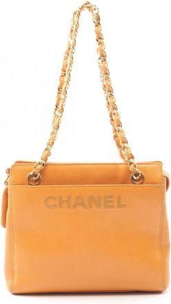 Chanel Orange Leather Tote Bag (Pre-Owned)