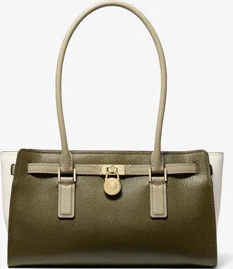 Michael Kors Hamilton Moderne Small Color-Blocked Leather Satchel