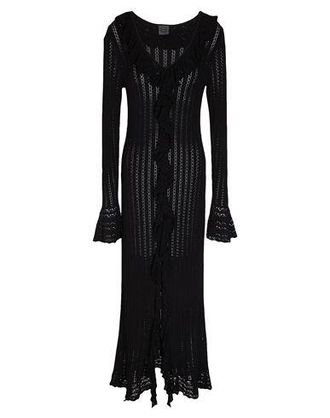 8 by YOOX VISCOSE BLEND POINTELLE MAXI DRESS