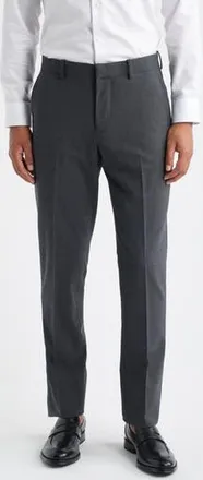 Nordstrom Henrik Trim Fit Solid Stretch Wool Suit Pants in Grey Dark Heather at Nordstrom Rack, Size 44