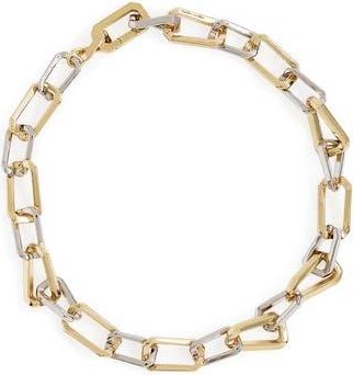 AllSaints Two Tone Assorted Hex Link Necklace in Gold/Rhodium at Nordstrom Rack