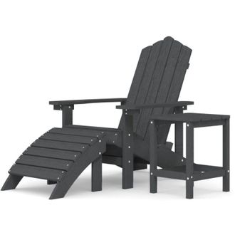 vidaXL Silla De Jard&iacute;n Adirondack Con Antritrest/ Hdpe Antracita