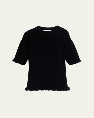 Maria McManus Drop-Shoulder Frayed Short-Sleeve T-Shirt