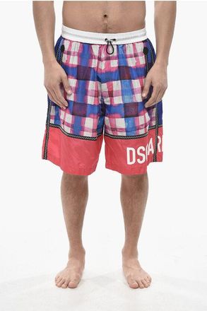 Dsquared2 Multicolored Boxer Swim Trunks With Elastic Waistband size S