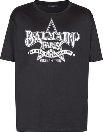 Balmain Camiseta con Estrella - Tops - Hombre - Negro - M