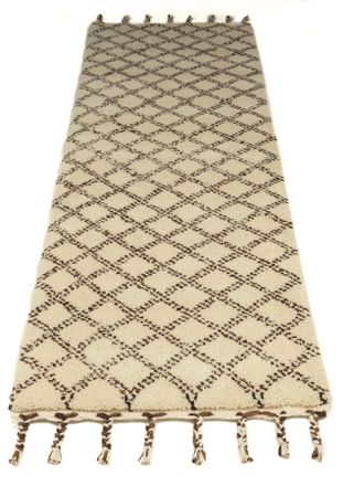 THEKO Wollteppich »MARMOUCHA 05« rechteckig 24 mm Höhe reine Wolle, Rauten Design, mit Fransen, auch als Läufer