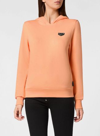 Philipp Plein Felpa con cappuccio in jersey con logo a contrasto