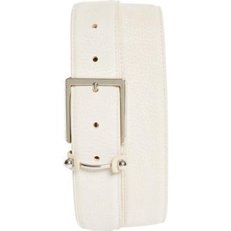 Christian Louboutin Chambeliss Leather Belt in Bg3E-Beige/Silver at Nordstrom, Size 100