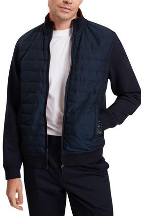Ted Baker Durano Quilt Front Piqu&eacute; Jacket in Navy at Nordstrom, Size 2