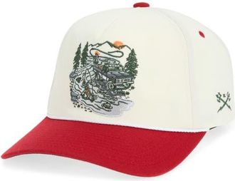 Dark Seas Off Road Snapback Baseball Hat in Off-White/red at Nordstrom