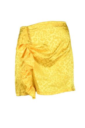Odi Et Amo Red Ruffled Polyester Mini Skirt
