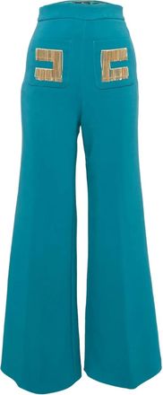 Elisabetta Franchi Broek met toelopende pijpen - Blauw