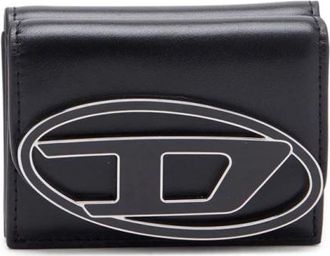 Diesel 1DR Trifold Portemonnee - Dames - Portefeuilles - Zwart - ONE Size - Leer - Accessoires