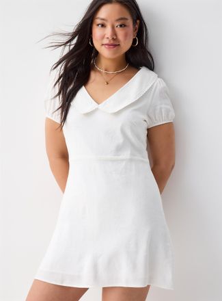 Twik Womens Peter Pan collar linen blend minidress
