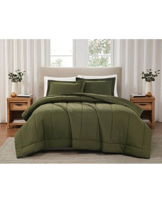 Brooklyn Loom Solid Cotton Percale Comforter Set