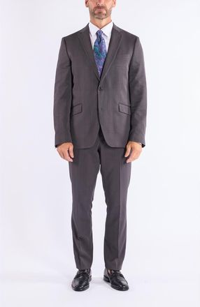 The Savile Row Company Hoxton Charcoal Plaid Notch Lapel Suit in Grey at Nordstrom Rack, Size 38 Regular