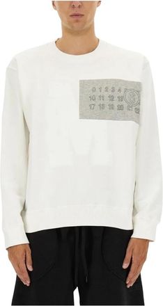Maison Margiela Felpa con motivo Numbers - - Sweatshirts & Hoodies - Uomo - Bianco - M